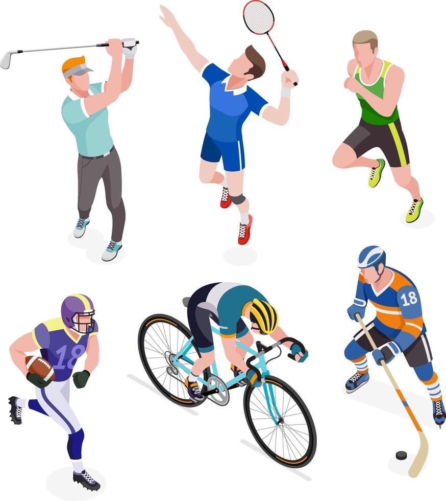 grupp idrottsmän. vektor illustrationer.