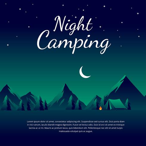 Nacht Camping Vorlage Vektor