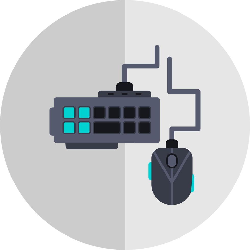 Gaming-Tastatur und Maus-Vektor-Icon-Design vektor