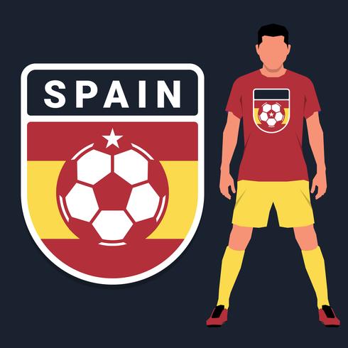 Spaniska fotbollsmästerskapet Emblem Design Template Set vektor