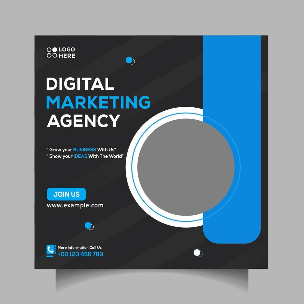 modern Digital Marketing Agentur Sozial Medien Post Vorlage Design kostenlos Vektor