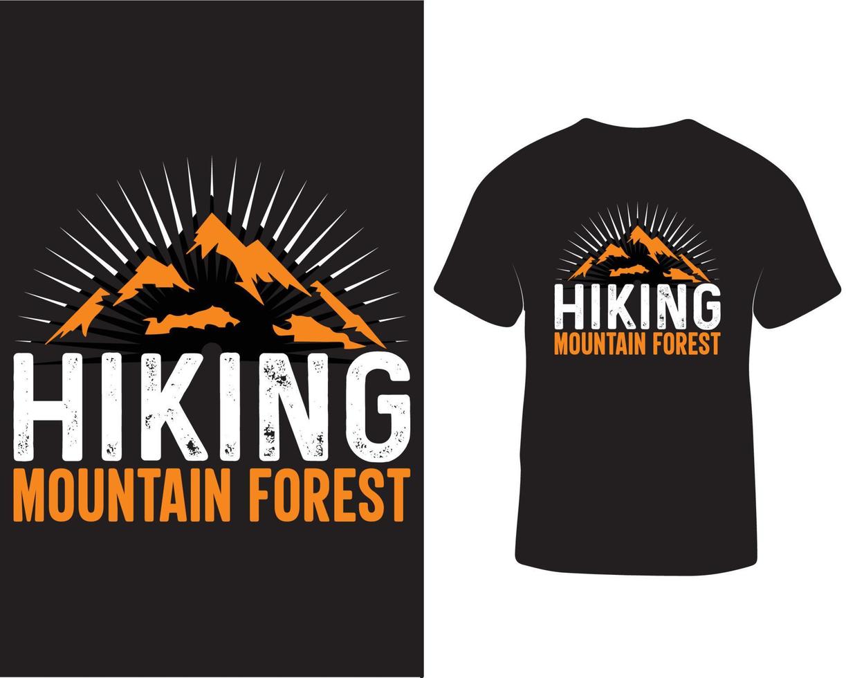 Wandern Berg Wald- Wandern T-Shirt Design Profi herunterladen vektor