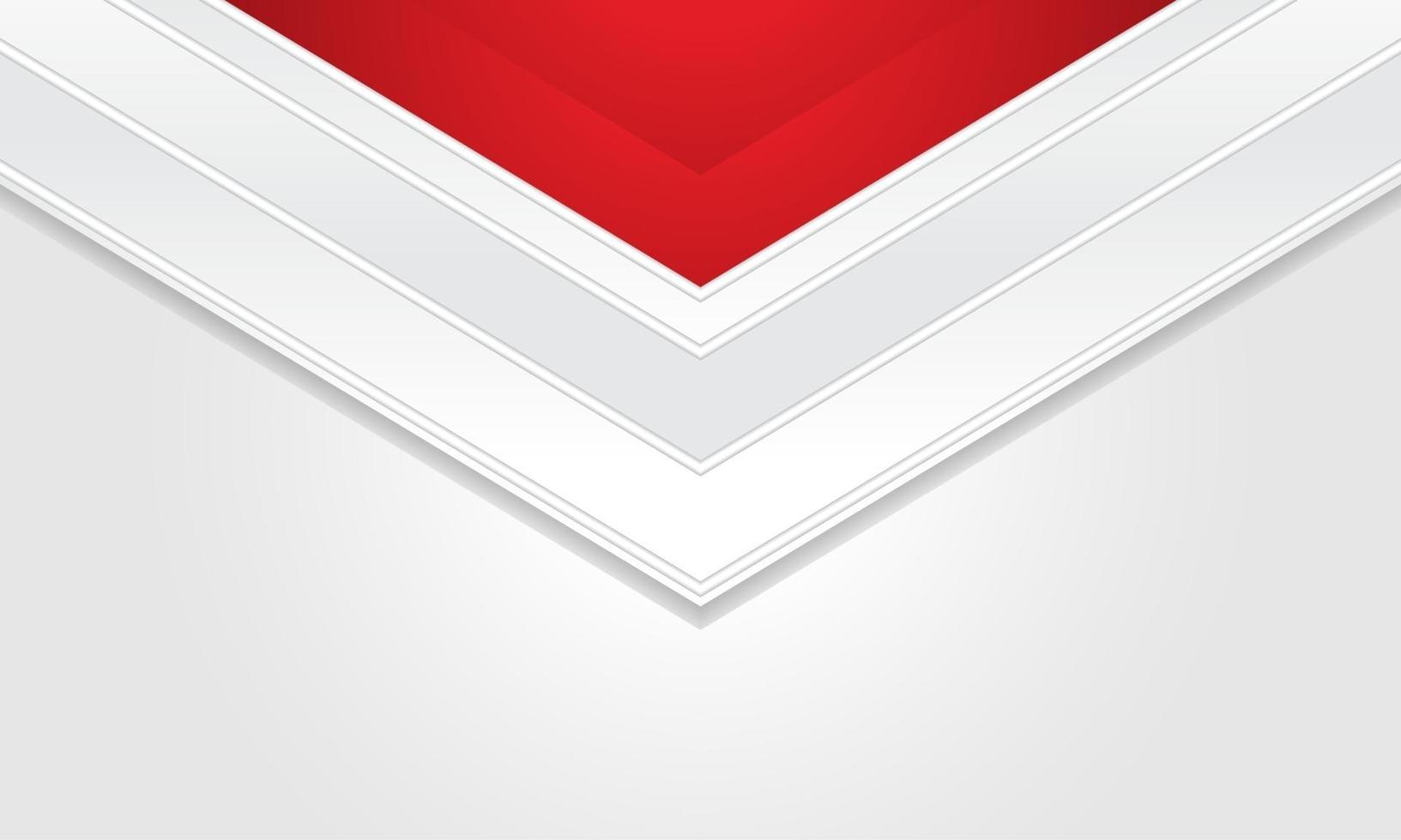 sechseckiger abstrakter weißer Hintergrund mit roter Rahmenform. eps 10 vektor