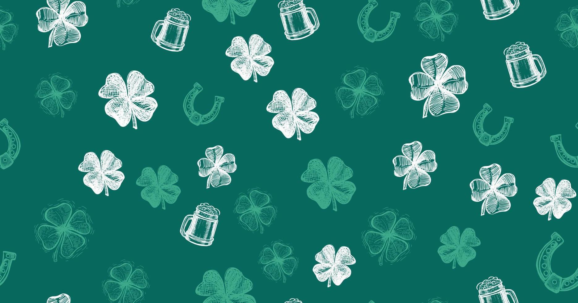 st. Patricks dag uppsättning. hand dragen illustrationer vektor