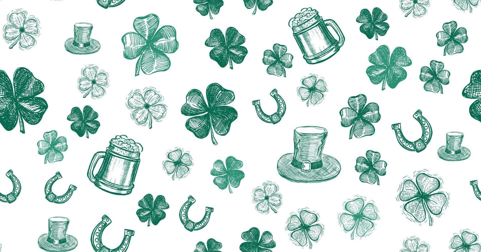 st. Patricks dag uppsättning. hand dragen illustrationer vektor