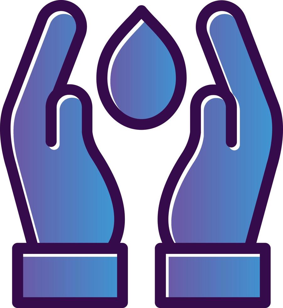 Hand, die Wasser-Vektor-Icon-Design hält vektor