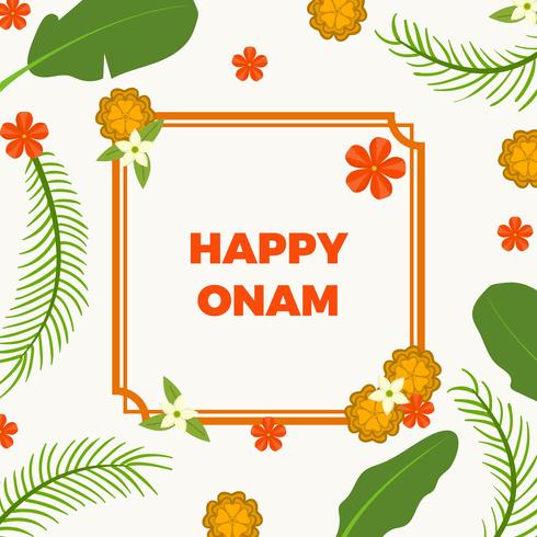 platt glad onam vektor illustration