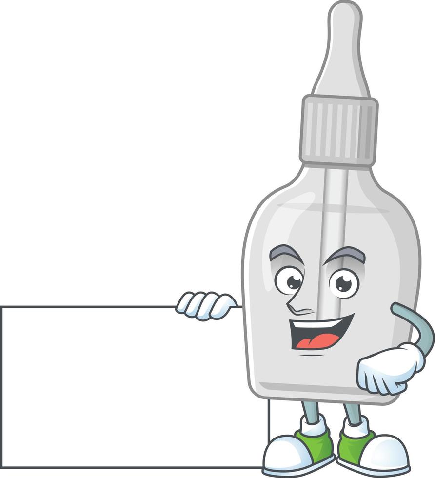 Flasche mit Pipette Karikatur Charakter vektor