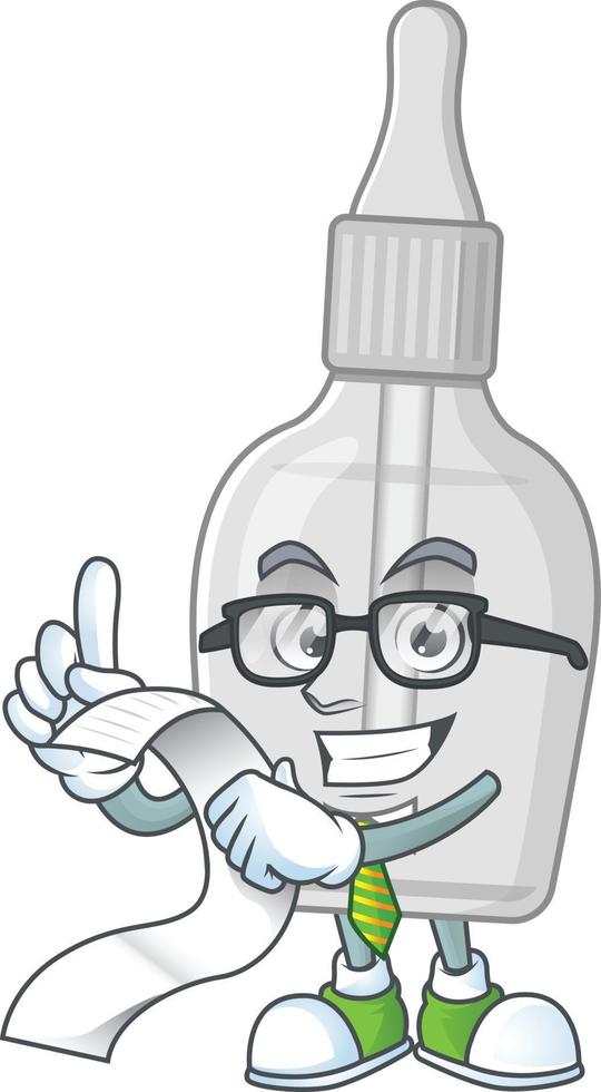 Flasche mit Pipette Karikatur Charakter vektor