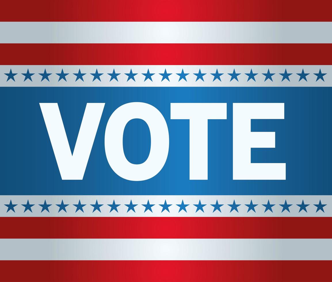 Präsidentschaftswahl USA Abstimmung mit Sternen Vektor-Design vektor