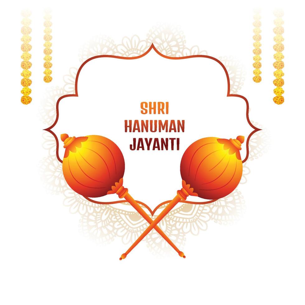 illustration av gadda för hanuman jayanti kort bakgrund vektor
