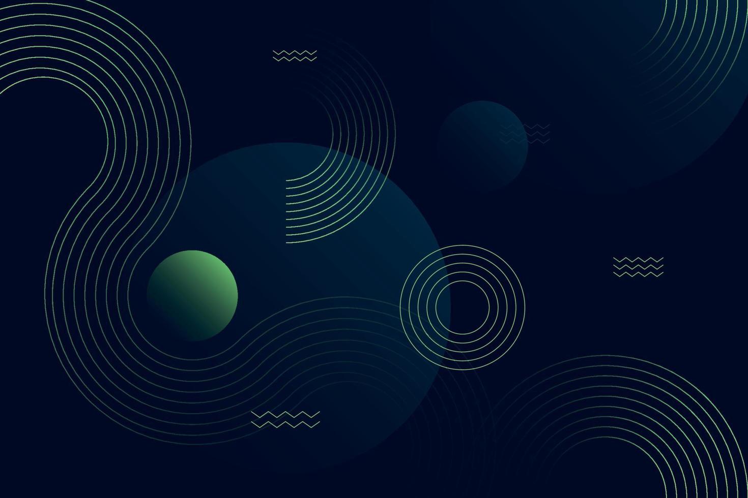 minimalistisch schwarz Hintergrund Design mit das geometrisch Komposition von Linien und Kreise vektor
