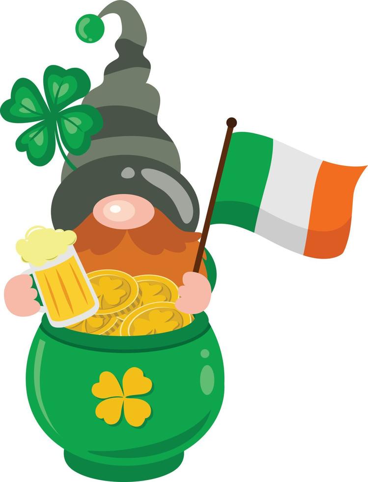 st patrick s dag rolig irländsk gnome vektor