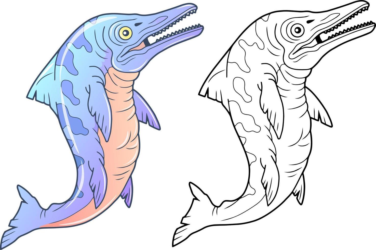 förhistorisk marin dinosaurie ichthyosaur, illustration design vektor