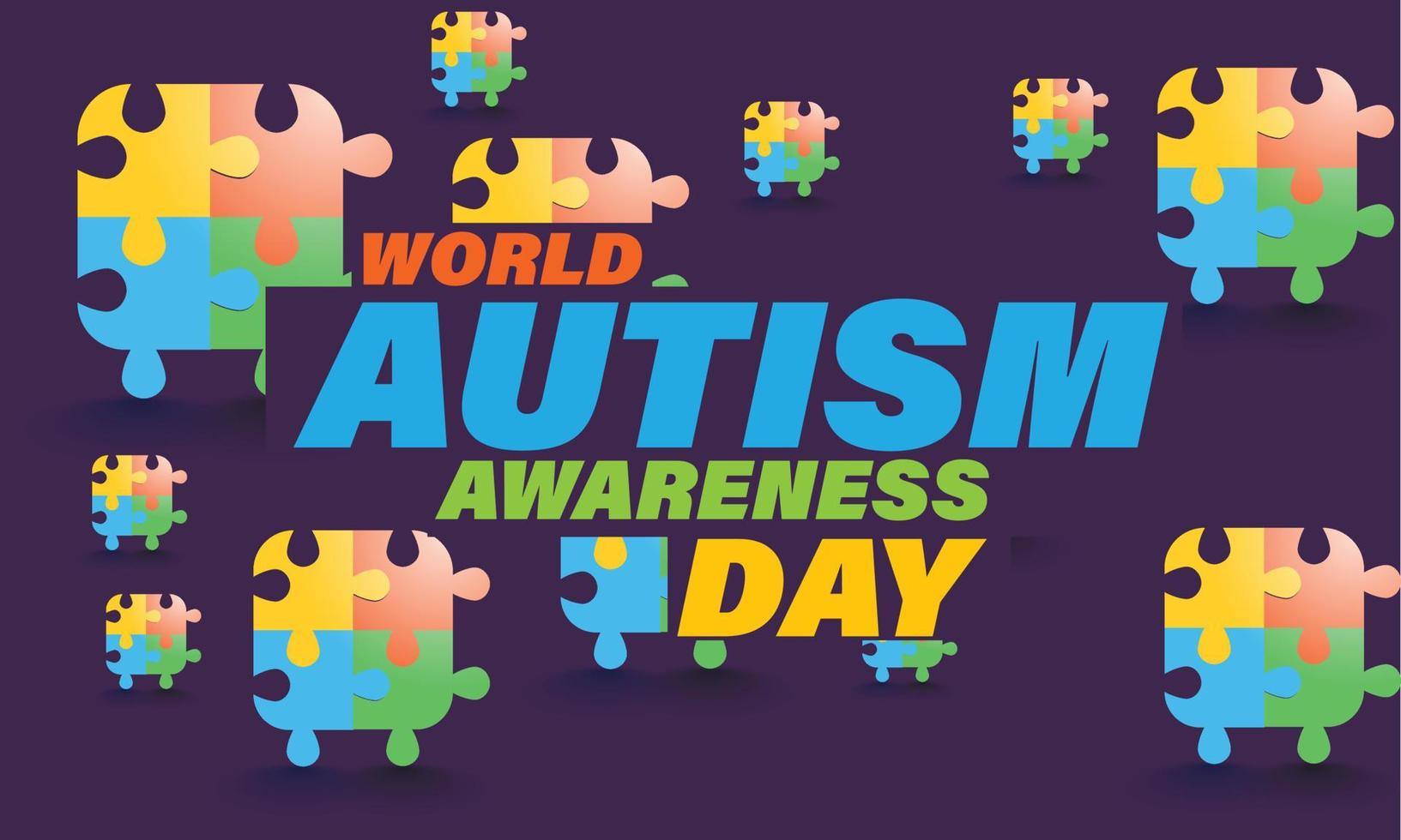 värld autism medvetenhet dag april 2. mall för bakgrund, baner, kort, affisch vektor