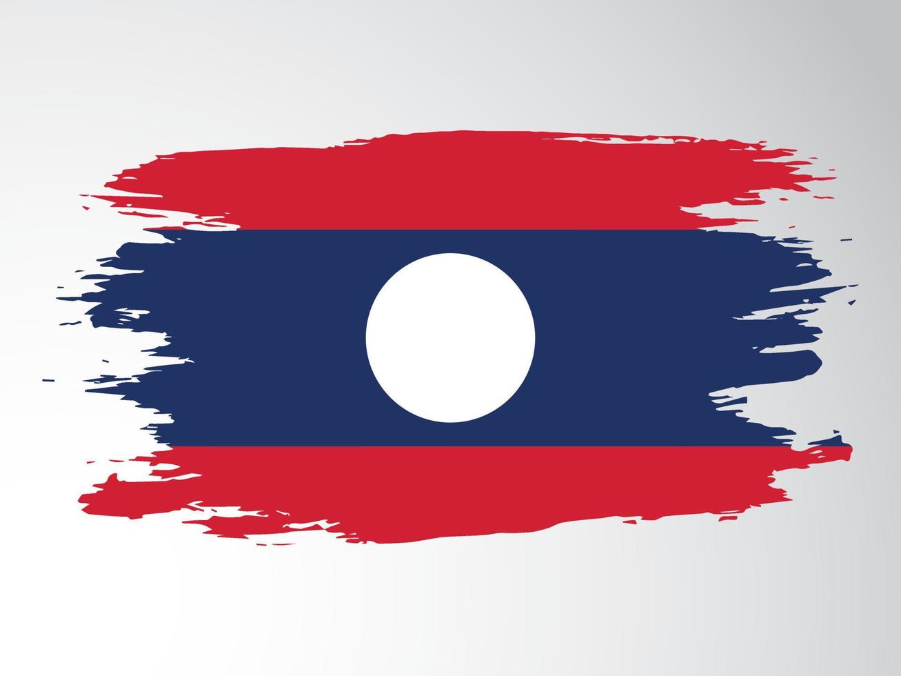 Vektor Flagge von Laos gezeichnet mit ein Bürste