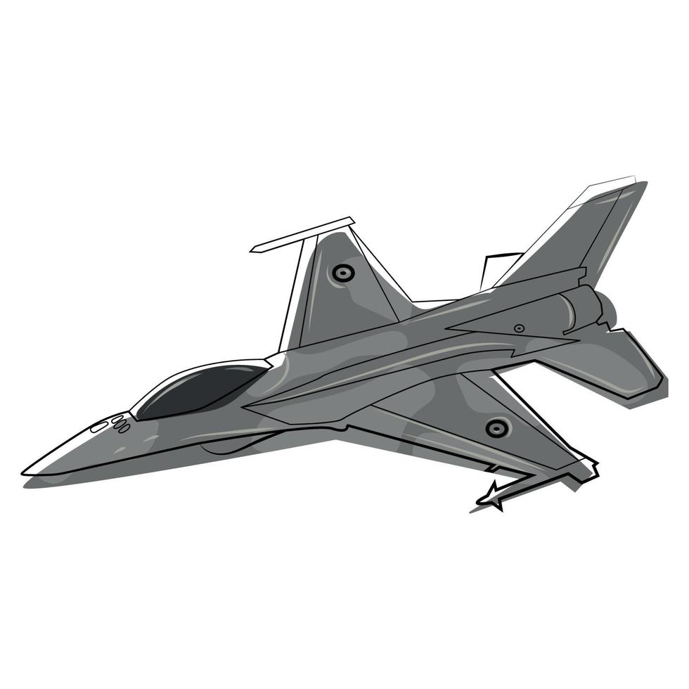 f 16 Kampf Falke modern Kampf Flugzeug Linie Kunst Zeichnung Vektor illustration.kämpfer Jet Liner skizzieren Zeichnung isoliert auf schwarz Hintergrund