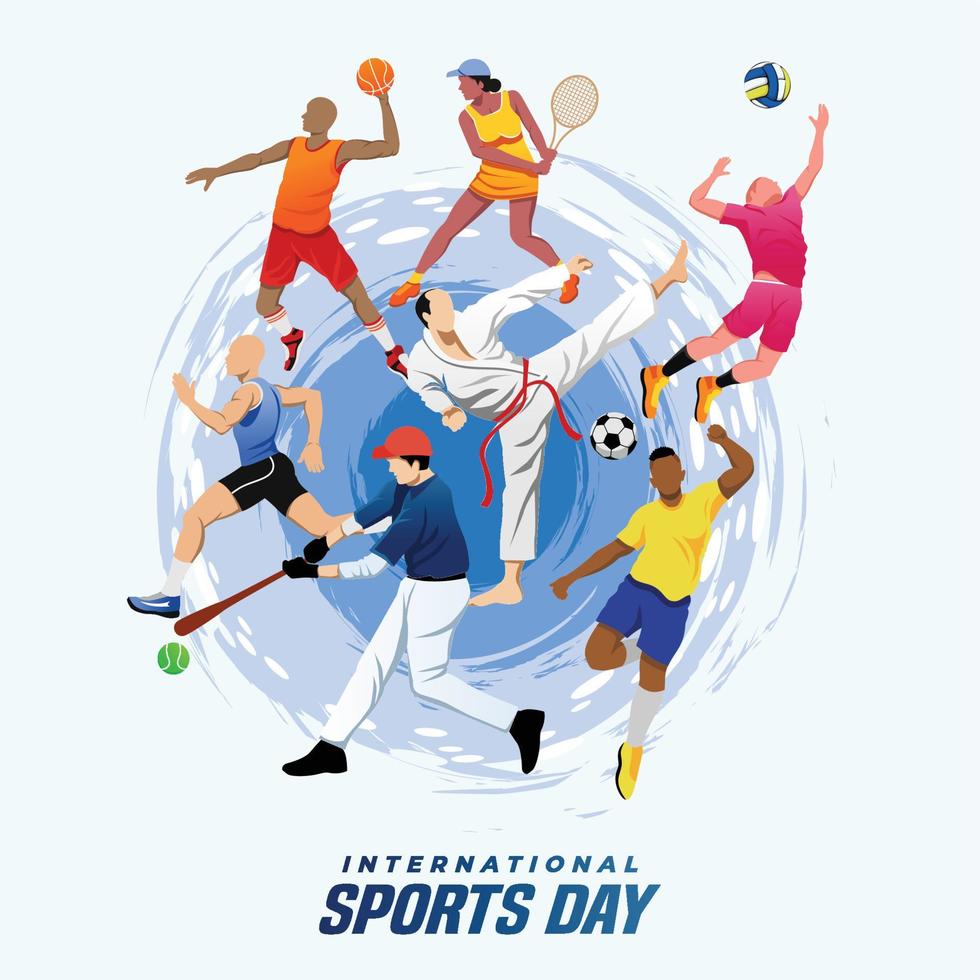 Sport Hintergrund Vektor. International Sport Tag Illustration, Grafik Design zum das Dekoration von Geschenk Zertifikate, Banner, und Flyer vektor