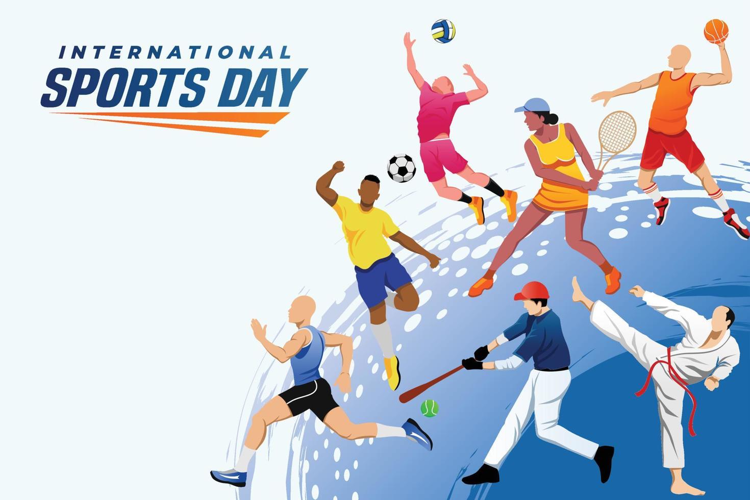 Sport Hintergrund Vektor. International Sport Tag Illustration, Grafik Design zum das Dekoration von Geschenk Zertifikate, Banner, und Flyer vektor