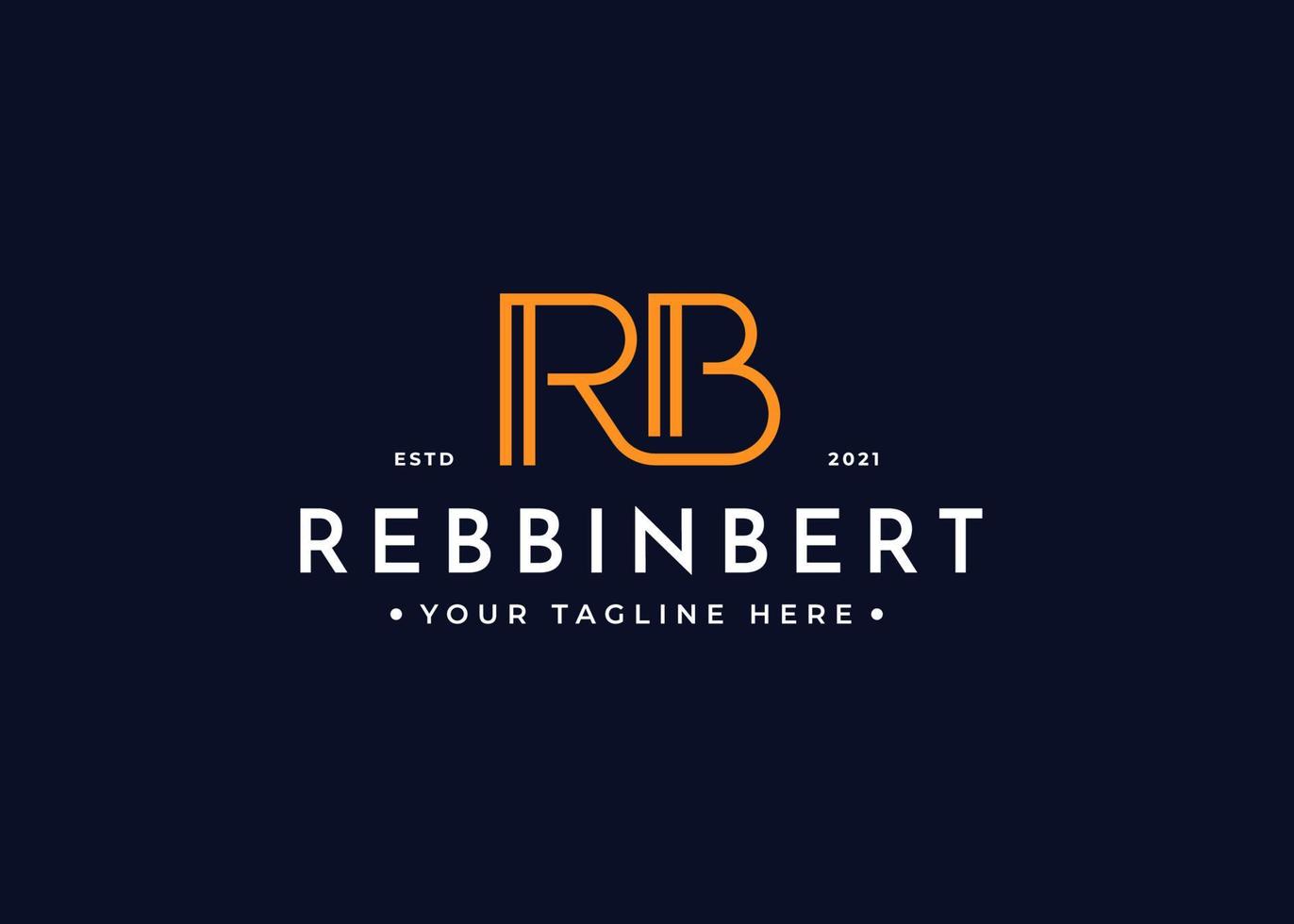 kreativ Brief rb minimalistisch Logo mit sauber und elegant Linien Stil Design Vektor Illustration