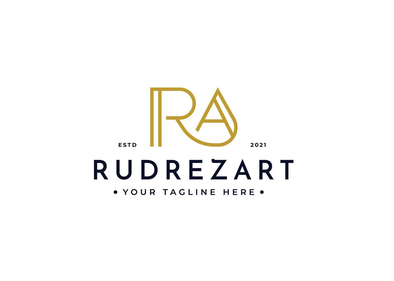 kreativ Brief ra minimalistisch Logo mit sauber und elegant Linien Stil Design Vektor Illustration