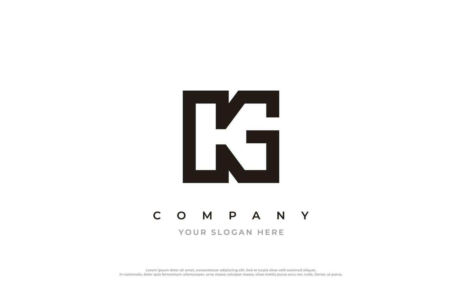 Initiale Brief kg Logo Design Vektor