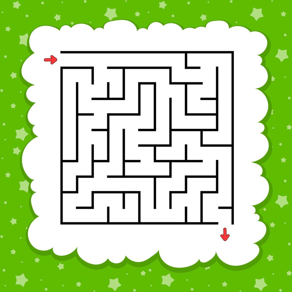 abstraktes quadratisches Labyrinth. Spiel für Kinder. Puzzle für Kinder. Labyrinth Rätsel. den richtigen Weg finden. Vektor-Illustration. vektor