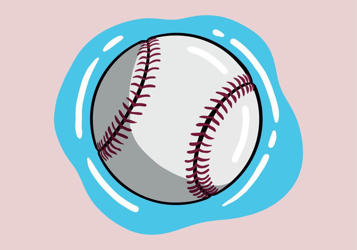 Hand gezeichnet Baseball Ball Vektor Design. Karikatur Stil Baseball Ball Symbol