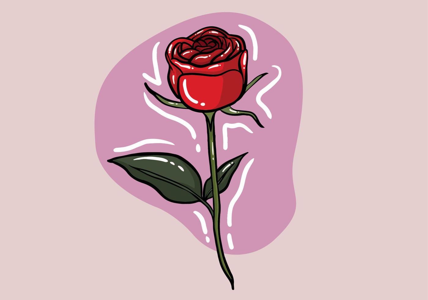 hand dragen reste sig blomma vektor design, skön reste sig blomma konst och illustration isolerat på bakgrund