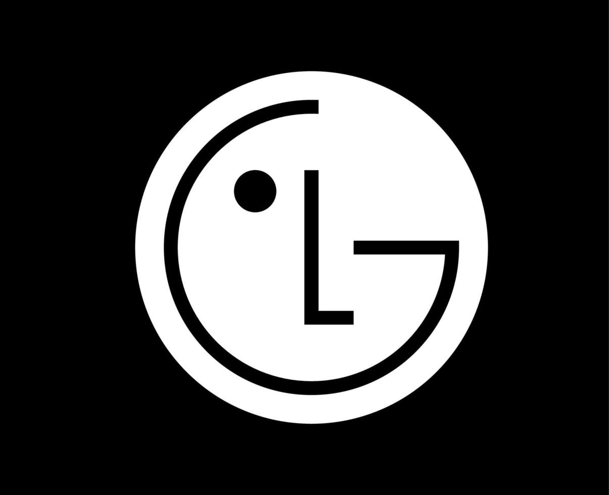 lg varumärke logotyp telefon symbol vit design söder korea mobil vektor illustration med svart bakgrund