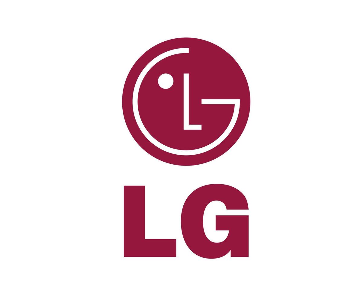 lg varumärke logotyp telefon symbol med namn röd design söder korea mobil vektor illustration