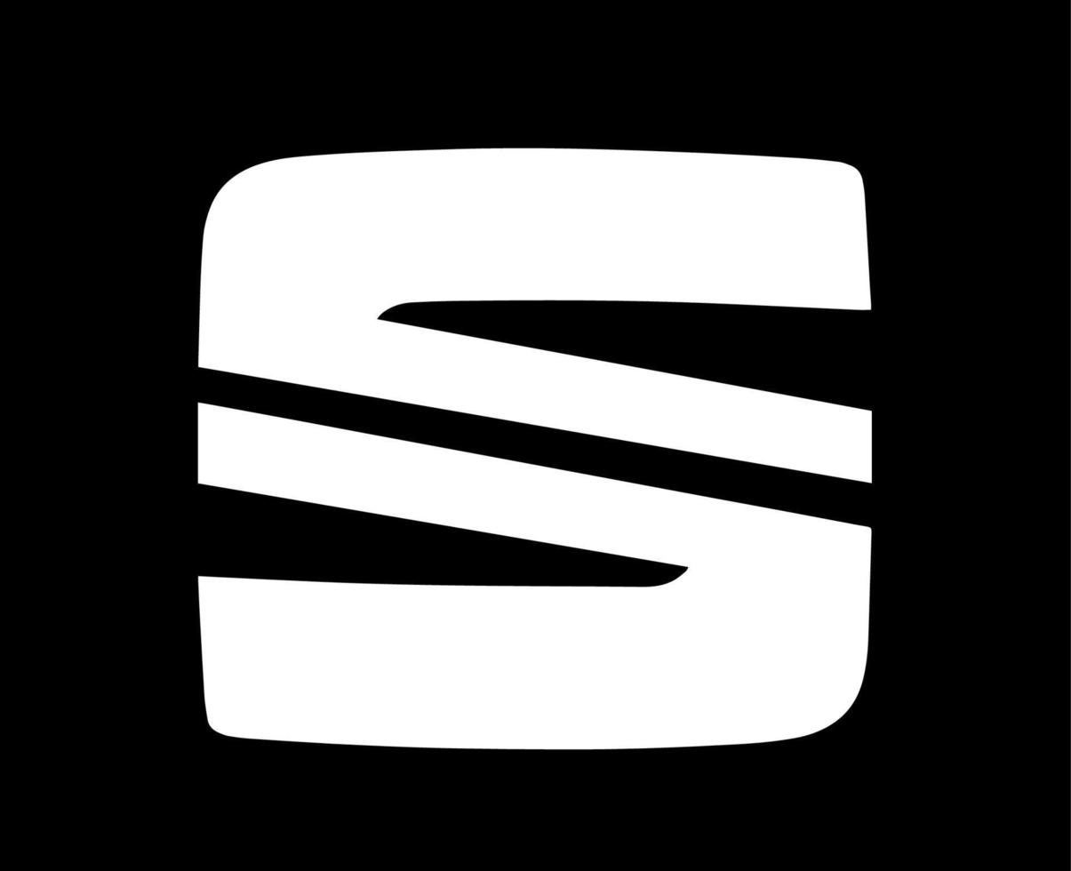 sittplats logotyp varumärke bil symbol vit design spanska bil vektor illustration med svart bakgrund