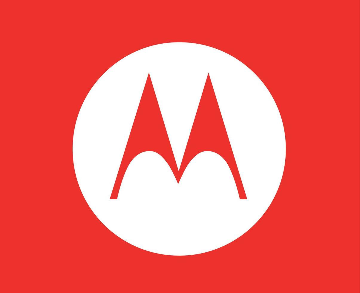 Motorola Marke Logo Telefon Symbol Weiß Design USA Handy, Mobiltelefon Vektor Illustration mit rot Hintergrund