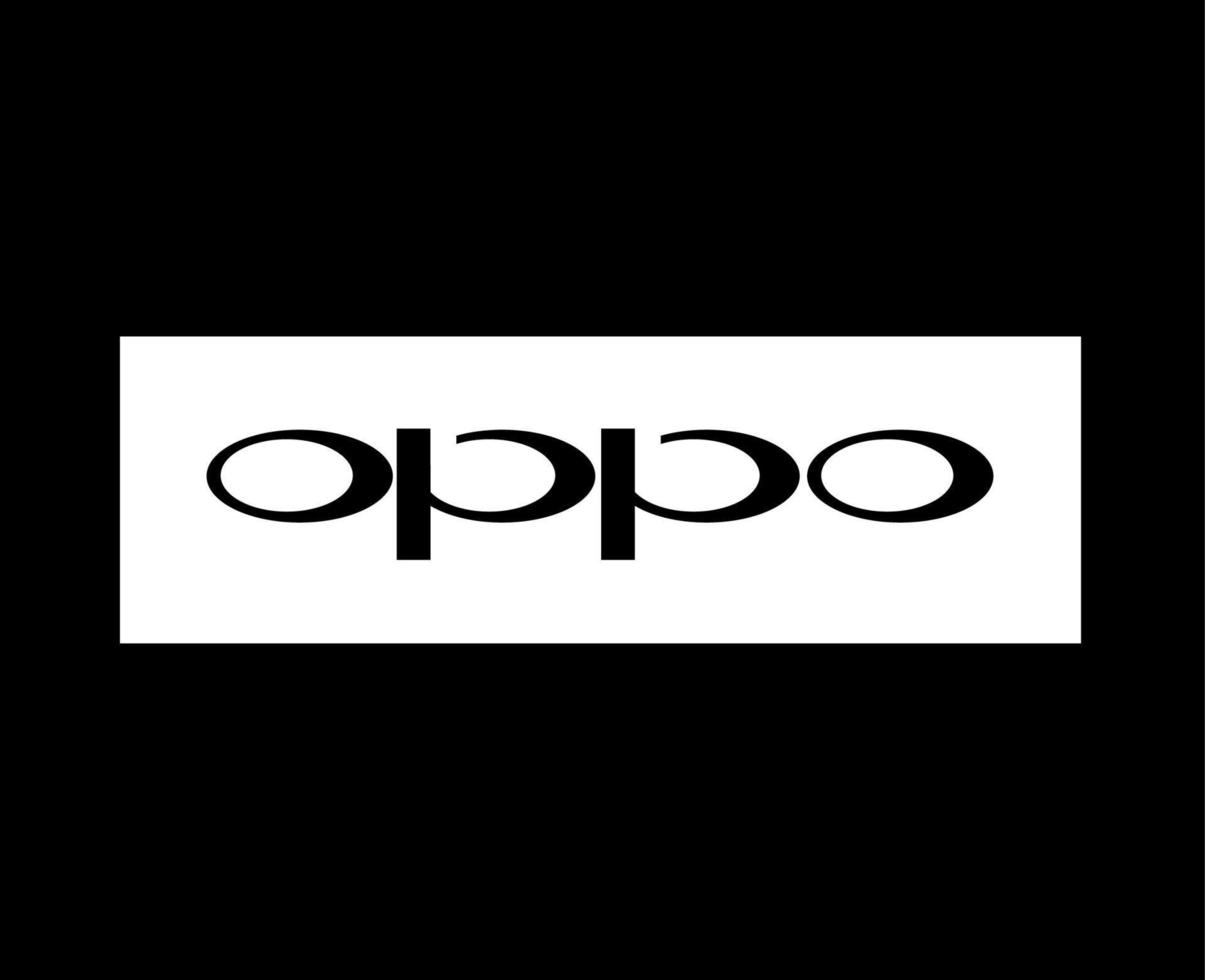 oppo varumärke logotyp telefon symbol design kinesisk mobil vektor illustration svart och vit