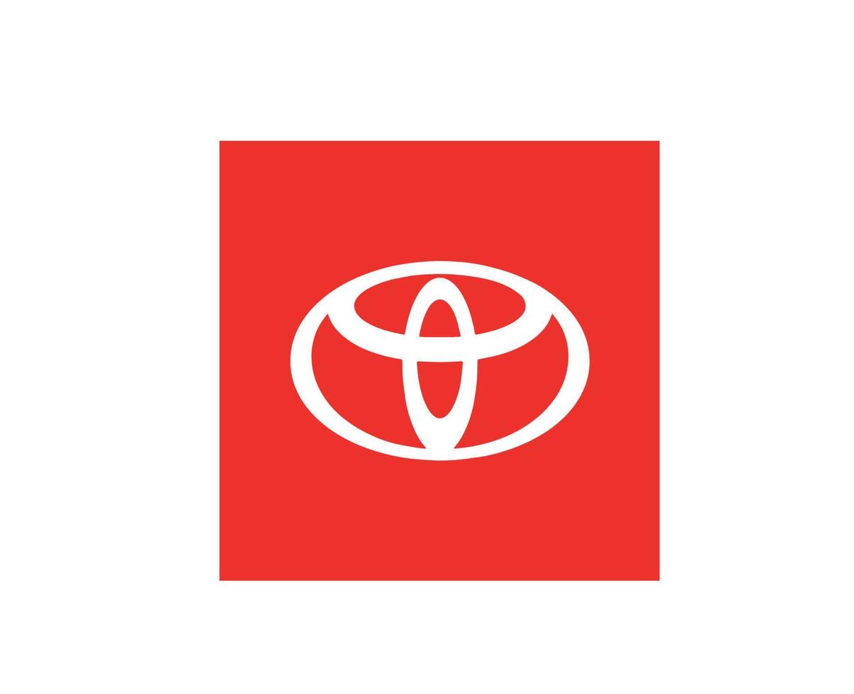 Toyota Logo Marke Auto Symbol rot und Weiß Design Japan Automobil Vektor Illustration