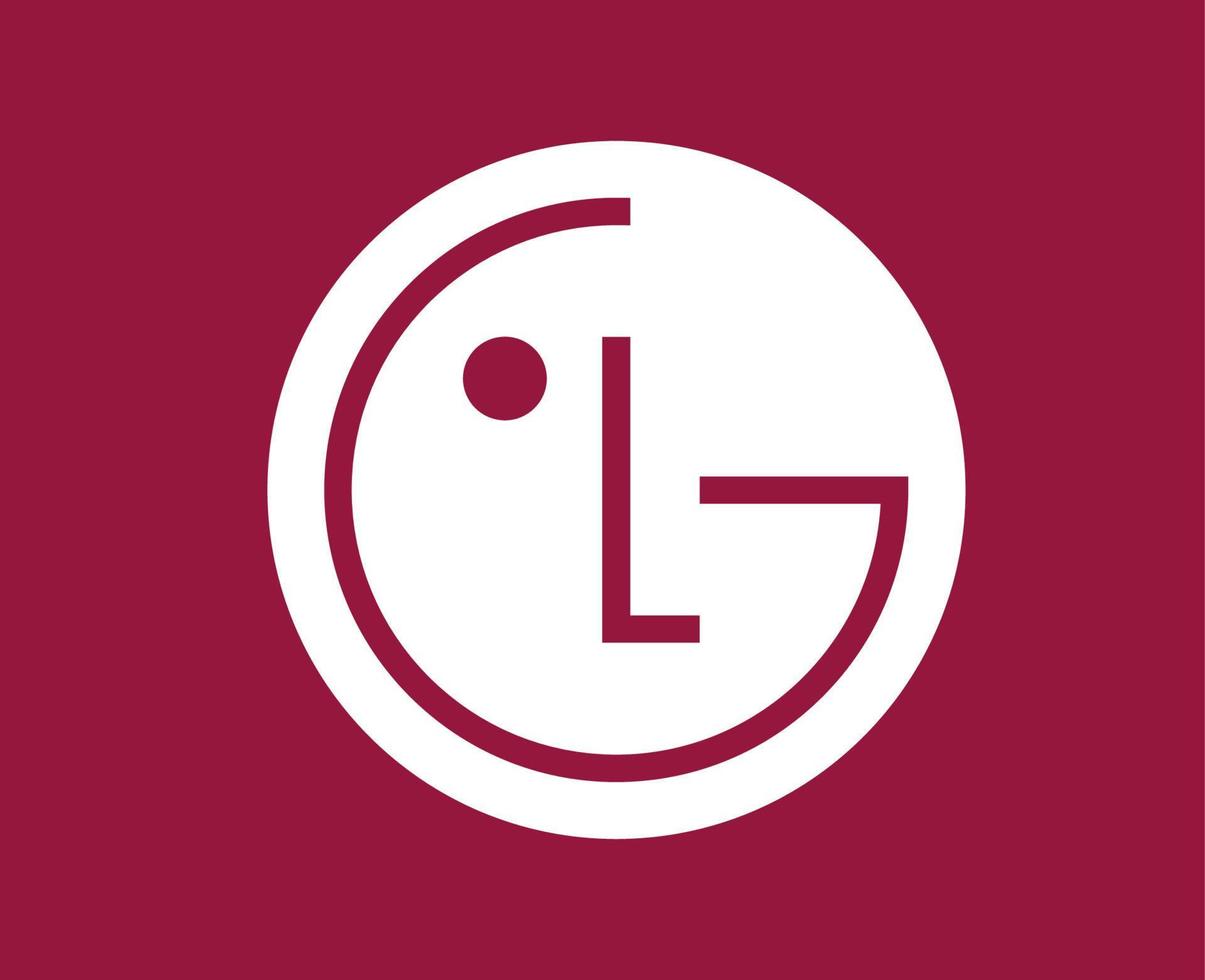 lg Marke Logo Telefon Symbol Weiß Design Süd Korea Handy, Mobiltelefon Vektor Illustration mit rot Hintergrund