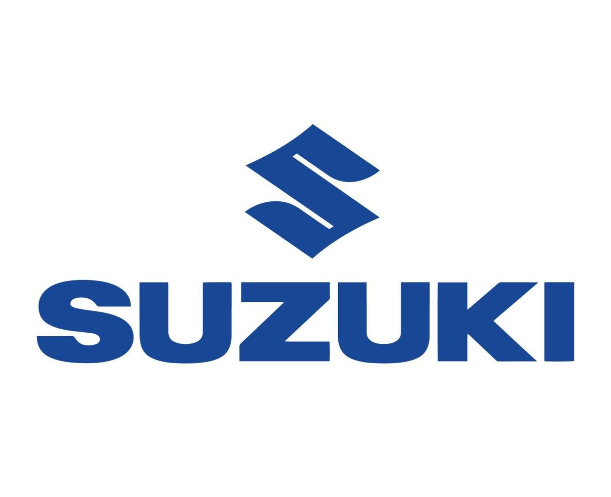 Suzuki Logo Marke Auto Symbol mit Name Blau Design Japan Automobil Vektor Illustration