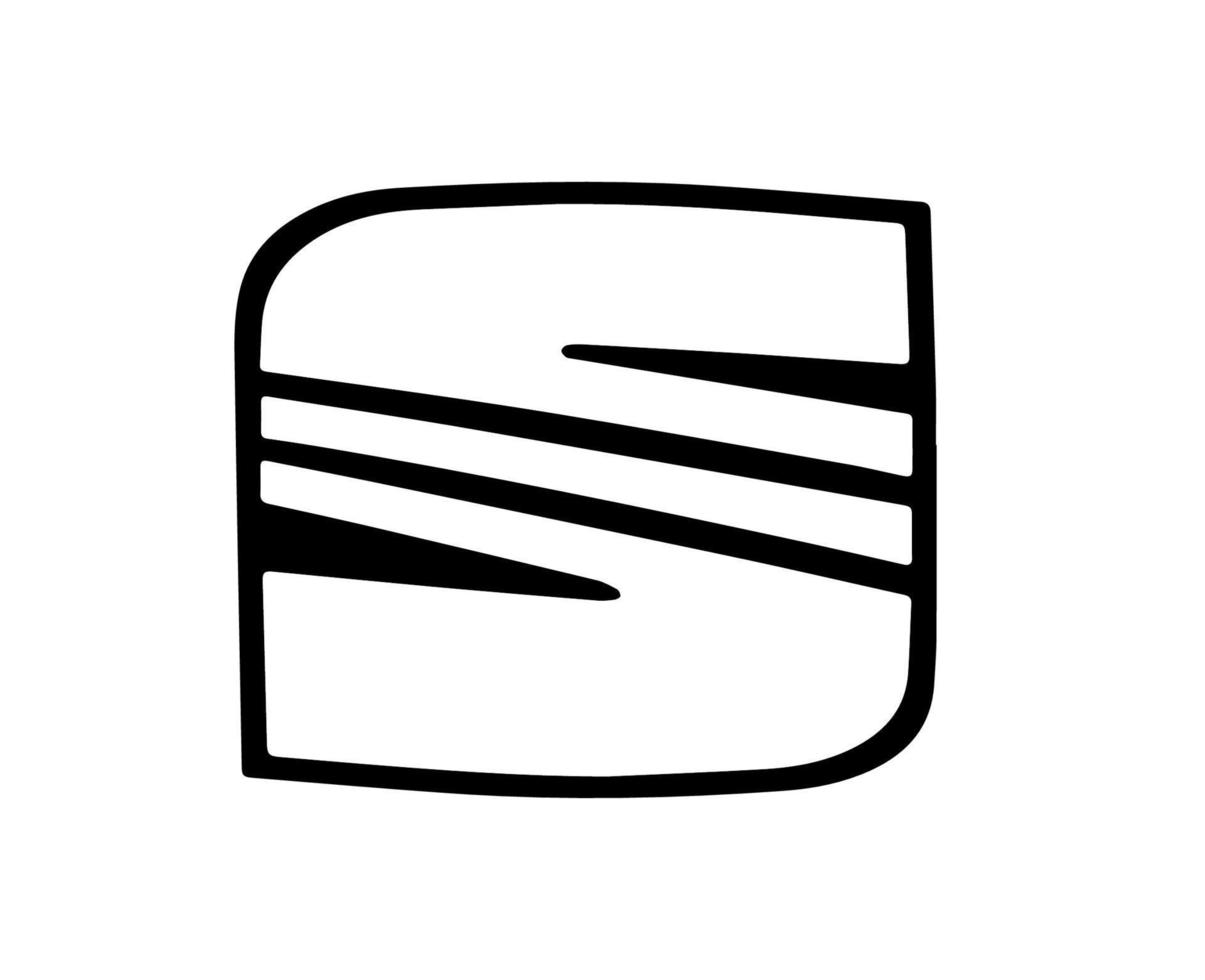 sittplats varumärke logotyp bil symbol svart och vit design spanska bil vektor illustration