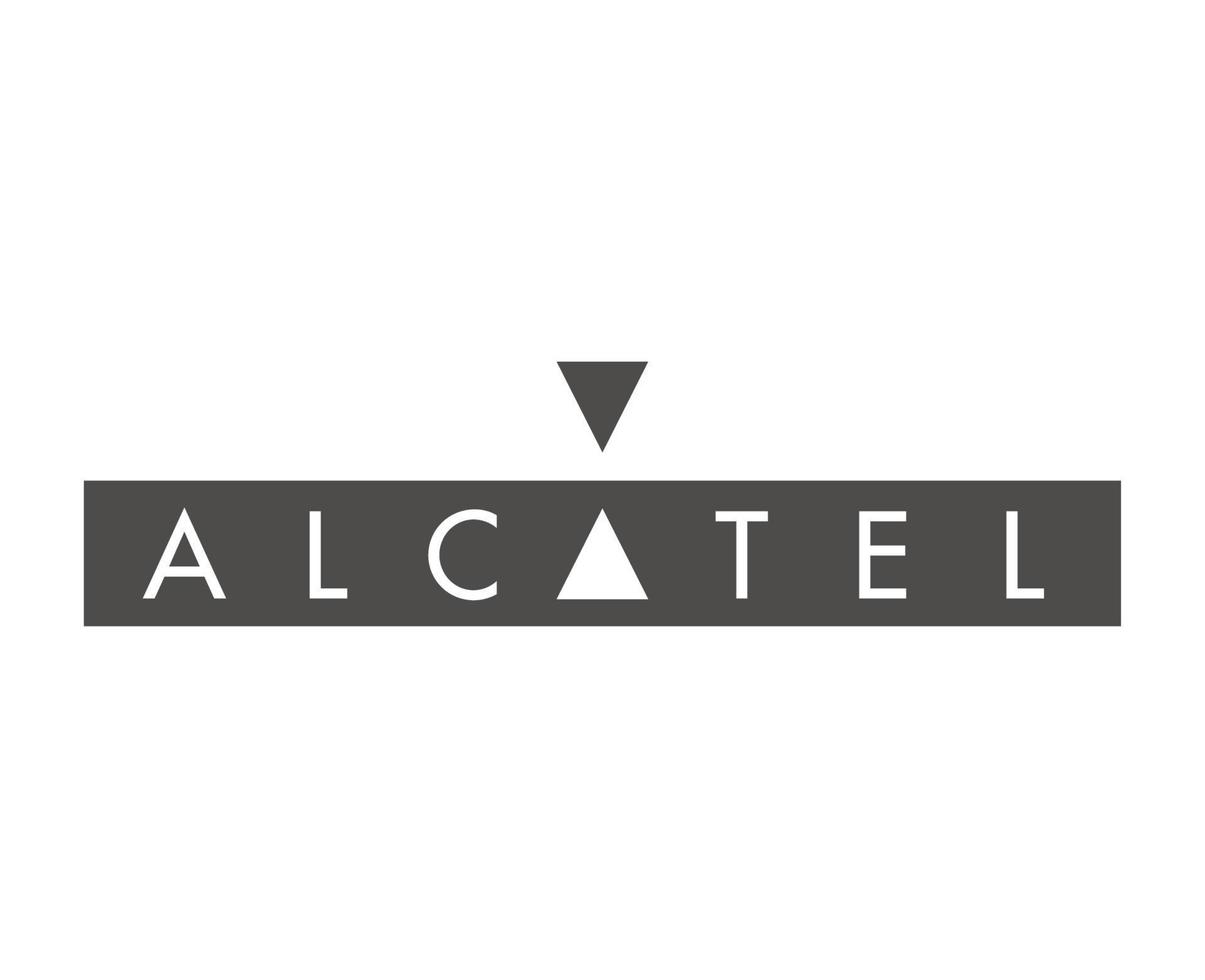 Alcatel Marke Logo Telefon Symbol grau Design Handy, Mobiltelefon Vektor Illustration