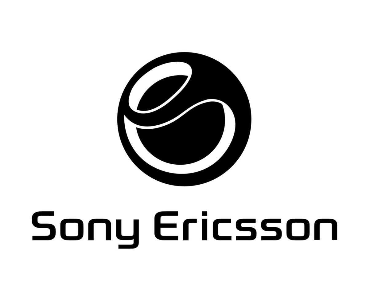 sony ericsson logotyp varumärke telefon symbol med namn svart design japan mobil vektor illustration