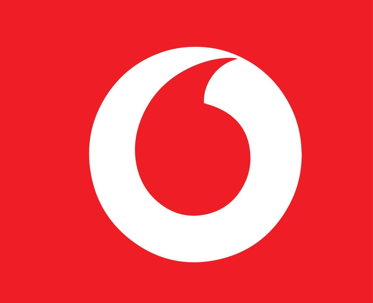 vodafone varumärke logotyp telefon symbol vit design England mobil vektor illustration med röd bakgrund