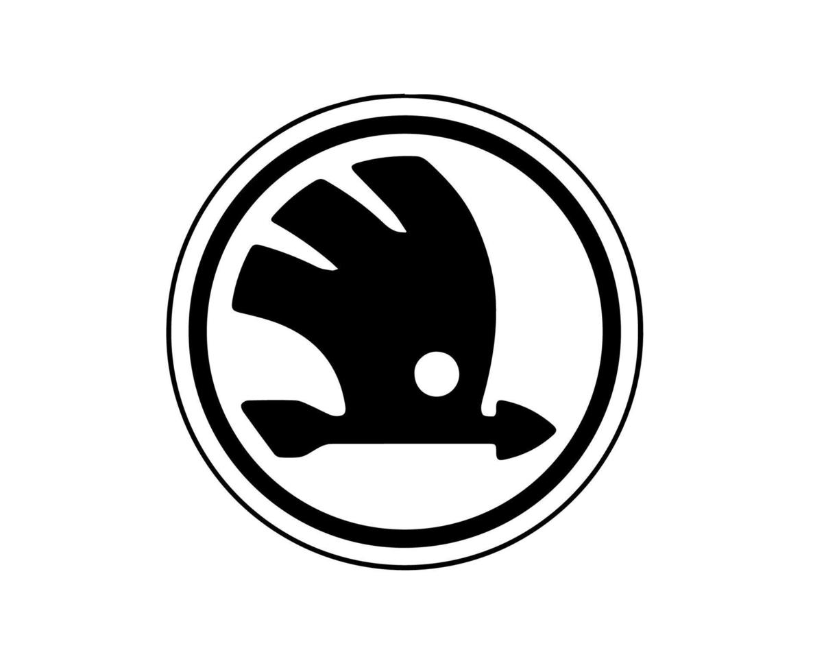 Skoda Logo Marke Auto Symbol schwarz Design Tschechisch Automobil Vektor Illustration