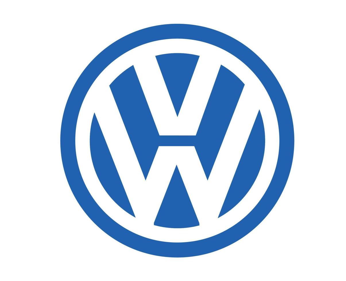 volkswagen varumärke logotyp bil symbol blå design tysk bil vektor illustration
