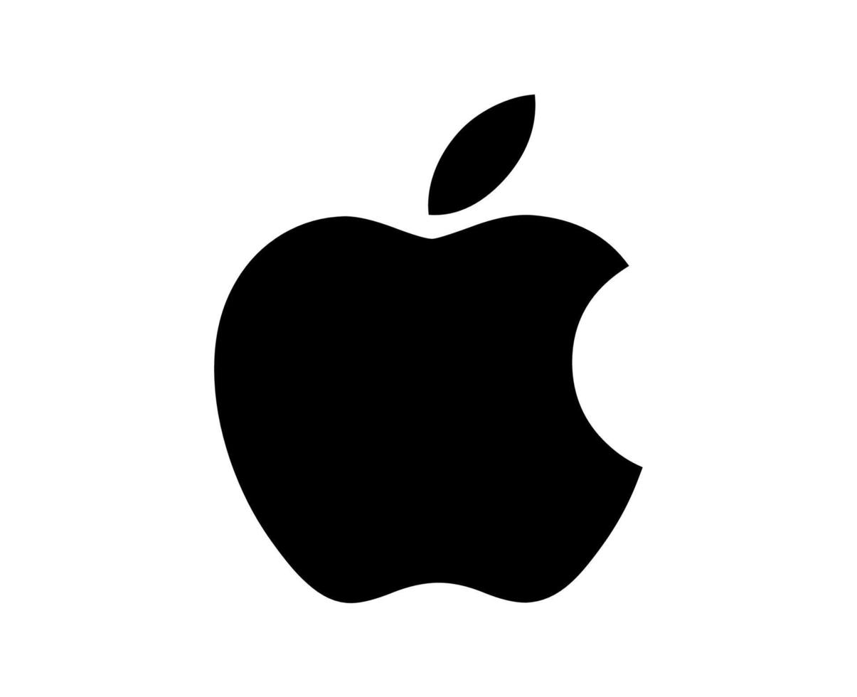 äpple varumärke logotyp telefon symbol svart design mobil vektor illustration