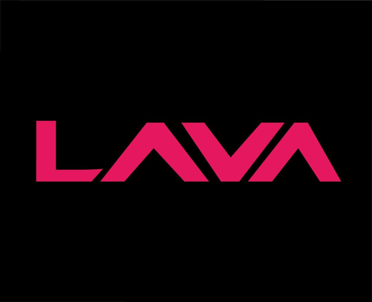 Lava Marke Logo Telefon Symbol Name Rosa Design Indien Handy, Mobiltelefon Vektor Illustration mit schwarz Hintergrund
