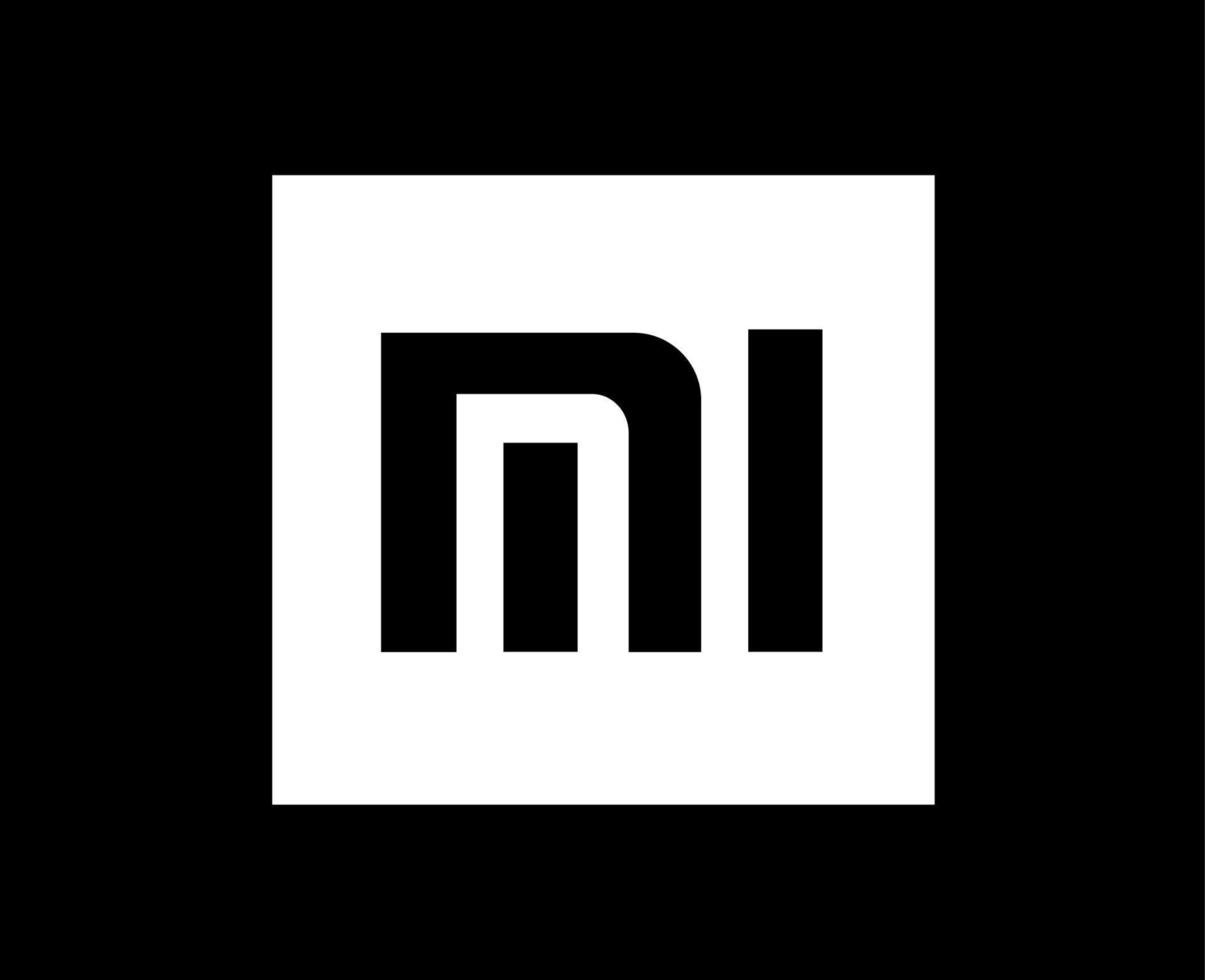 xiaomi logotyp varumärke telefon symbol design kinesisk mobil vektor illustration svart och vit