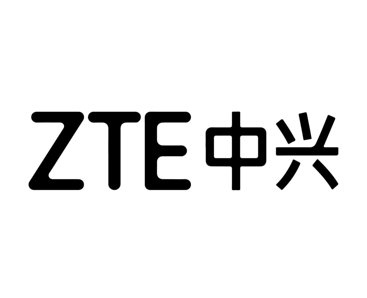 zte logotyp varumärke telefon symbol svart design hong kong mobil vektor illustration