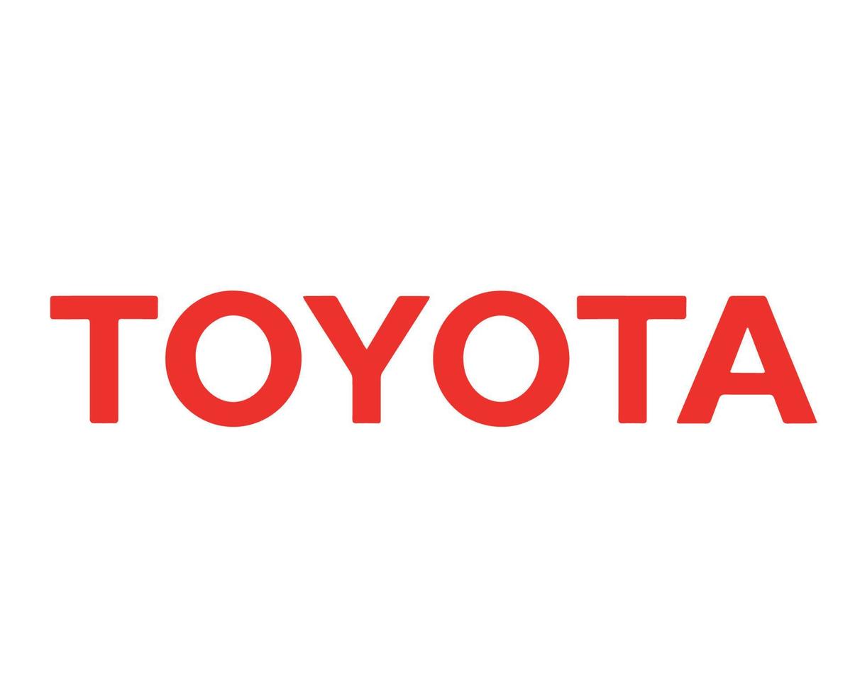 Toyota varumärke logotyp bil symbol namn röd design japan bil vektor illustration