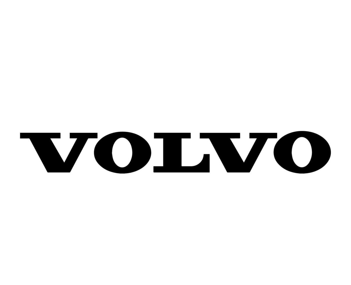 volvo logotyp varumärke bil symbol namn svart design svenska bil vektor illustration