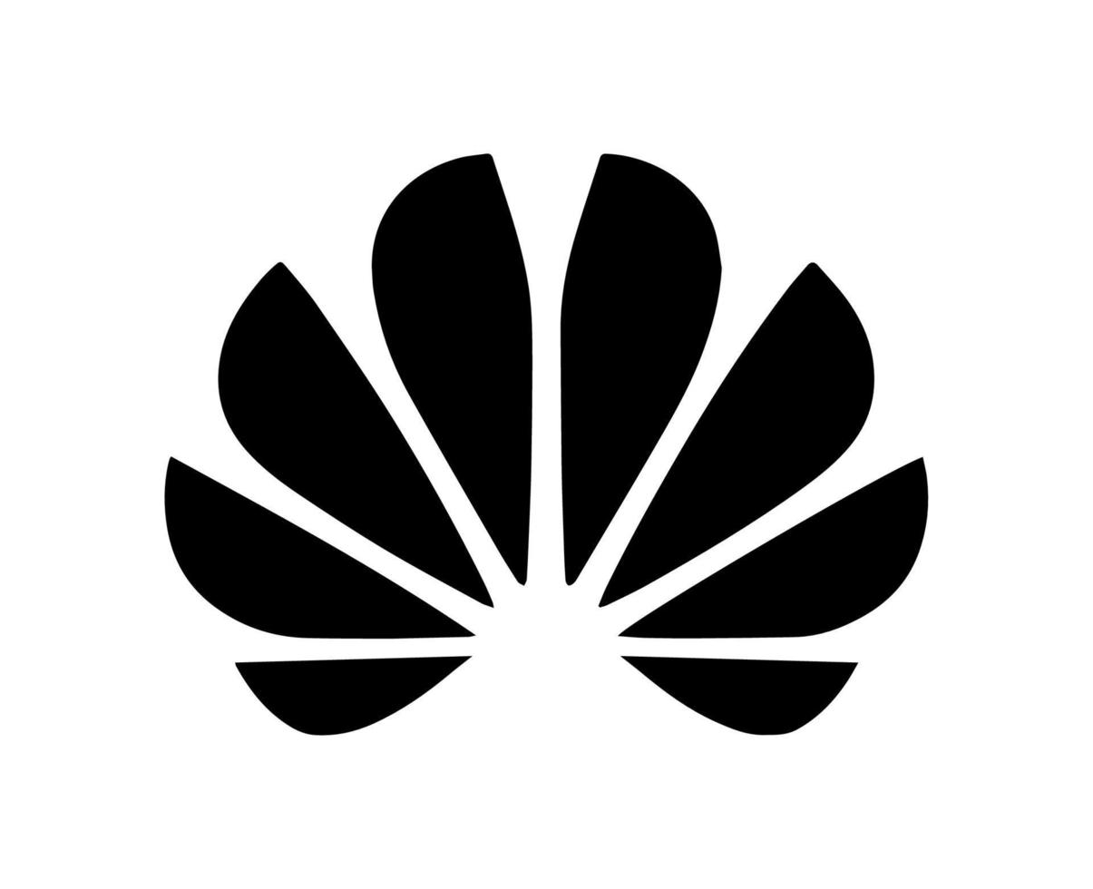huawei varumärke logotyp telefon symbol svart design Kina mobil vektor illustration